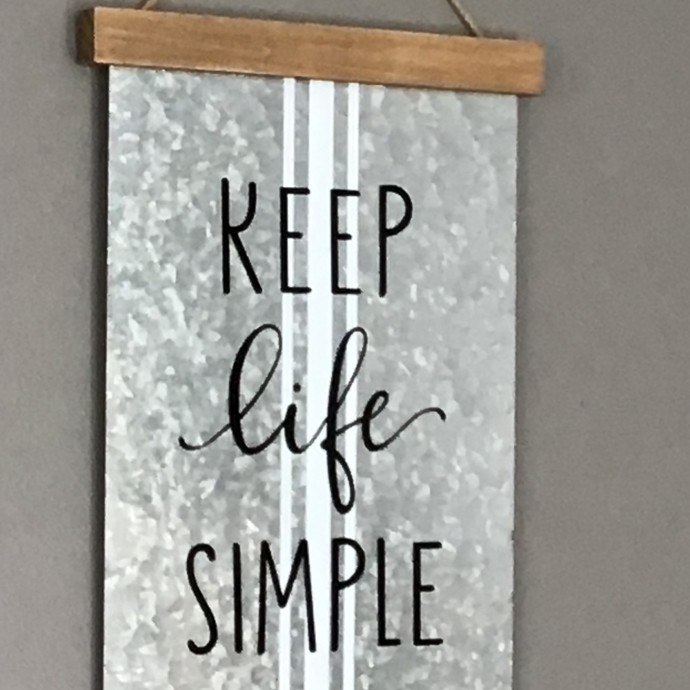 Keep Life Simple Decorative Wood & Metal Wall Decor (New)